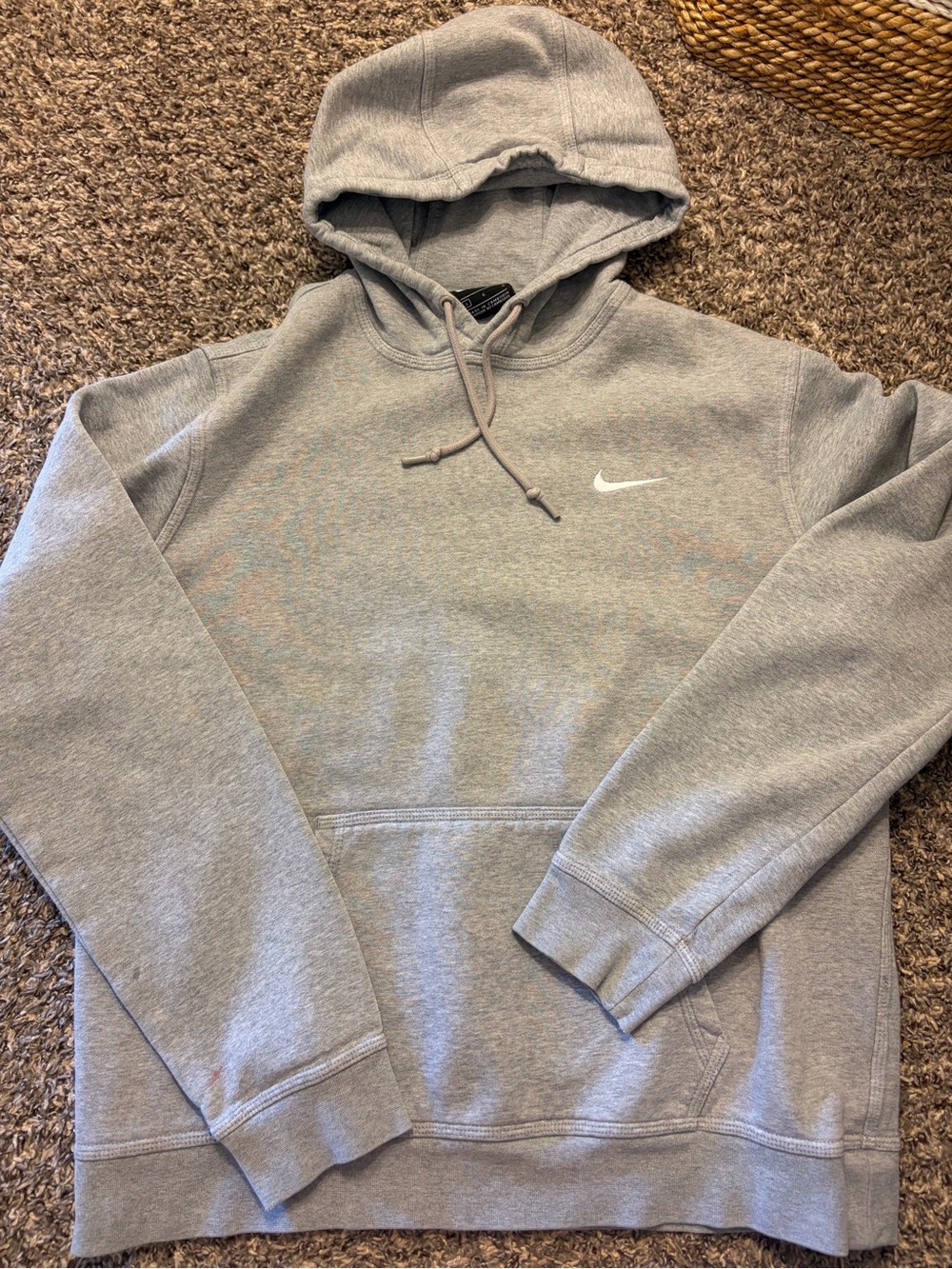 Nike Gray Pullover Hoodie with White Swoosh